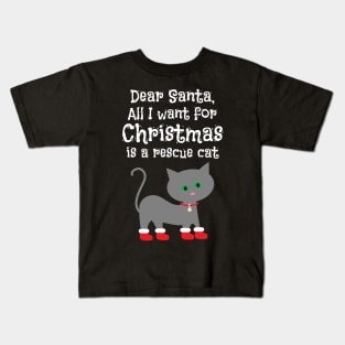 Rescue Cat for Christmas Cat Lover Gift Kids T-Shirt